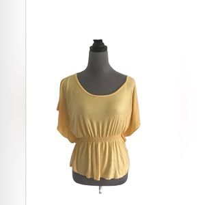 Chloe yellow batwing top with elastic waist